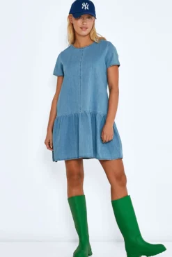 Noisy May Vestido Corto Denim Azul Medio