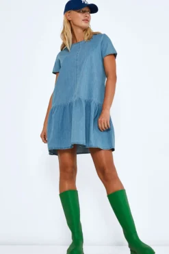 Noisy May Vestido Corto Denim Azul Medio