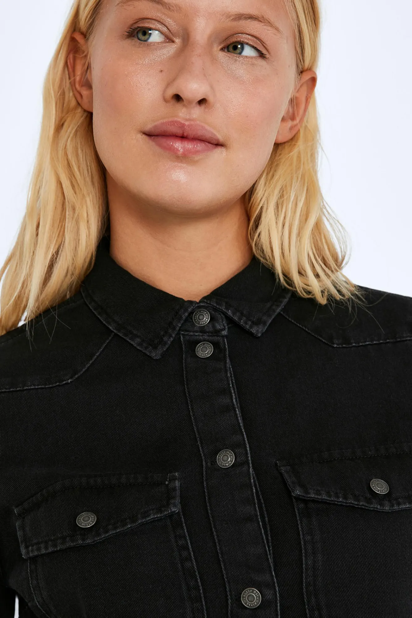 Noisy May Vestido Corto Denim Negro