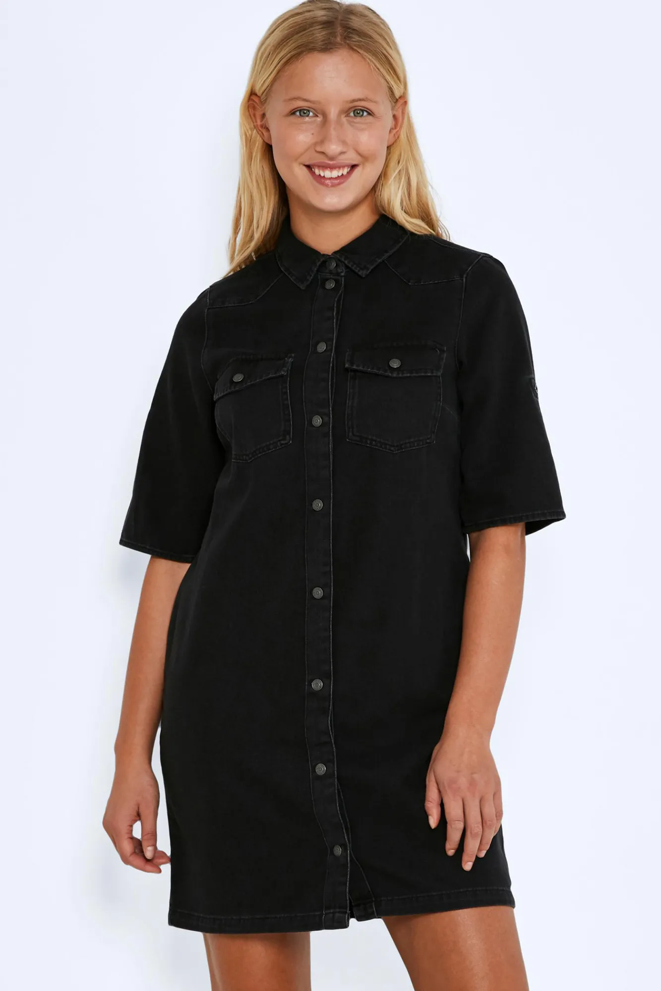 Noisy May Vestido Corto Denim Negro