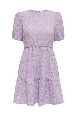 JDY Vestido Corto Detalles Calados Morado Clearance