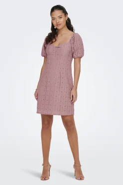 JDY Vestido Corto Detalles Calados Morado Sale