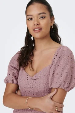 JDY Vestido Corto Detalles Calados Morado Sale