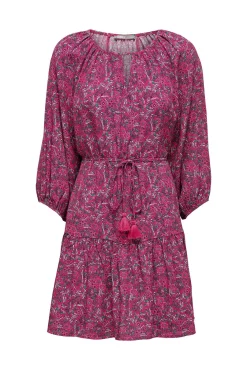 Only Vestido Corto Estampado Rojo Hot