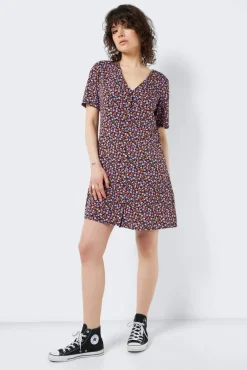 Noisy May Vestido Corto Estampado Negro Outlet