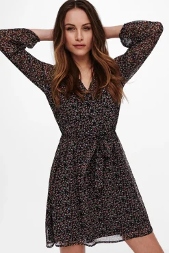 Only Vestido Corto Lazo Azul Medio Online