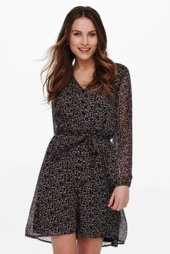 Only Vestido Corto Lazo Azul Medio Online