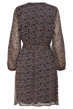 Only Vestido Corto Lazo Azul Medio Online