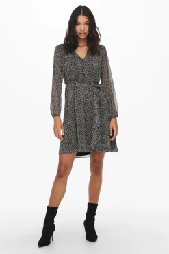 Only Vestido Corto Lazo Negro Clearance