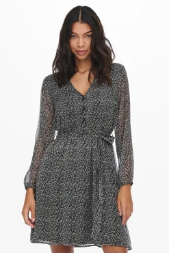 Only Vestido Corto Lazo Negro Clearance