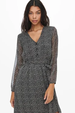 Only Vestido Corto Lazo Negro Clearance