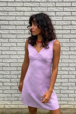 Noisy May Vestido Corto Lino Morado Sale