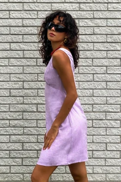 Noisy May Vestido Corto Lino Morado Sale