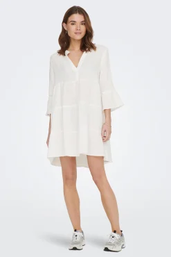 Only Vestido Corto Manga 3/4 Blanco Best