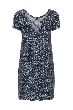 Only Vestido Corto Manga Corta Azul Medio Hot