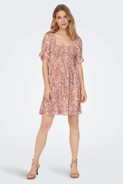 JDY Vestido Corto Manga Corta Gris Medio Discount