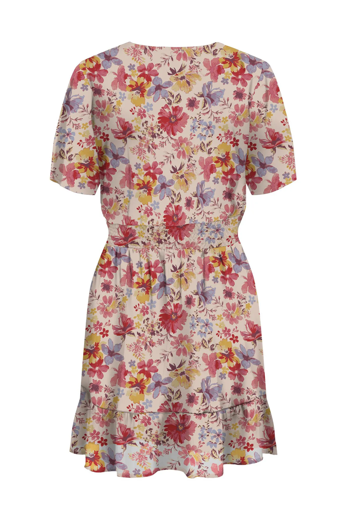 Only Vestido Corto Manga Corta Fluido Rosa Discount
