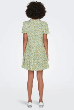 JDY Vestido Corto Manga Corta Blanco