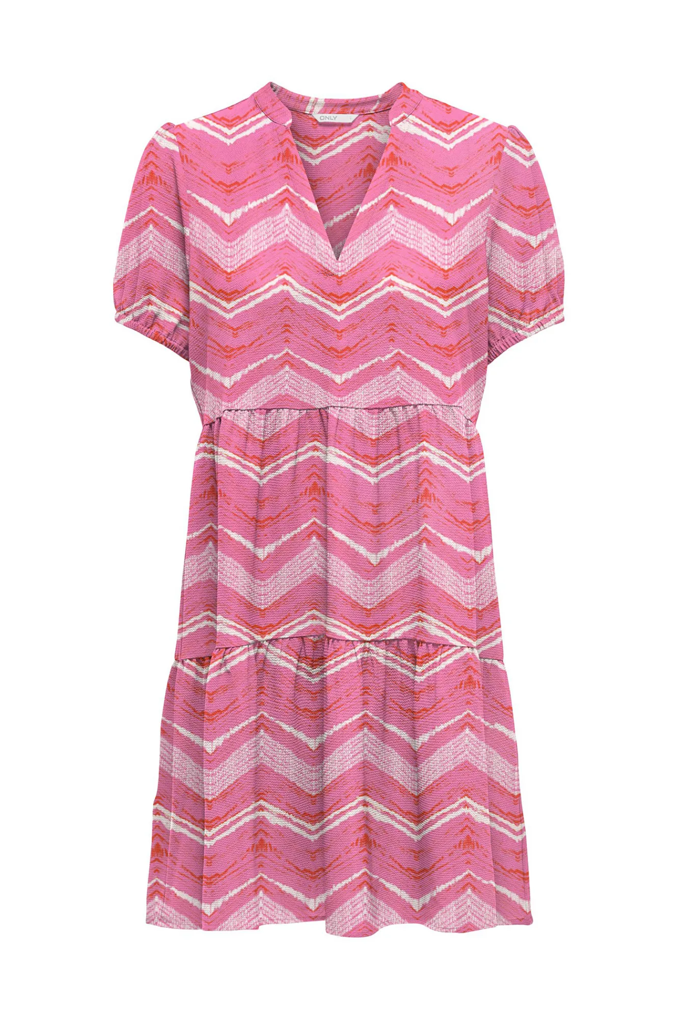 Only Vestido Corto Manga Corta Rosa Hot
