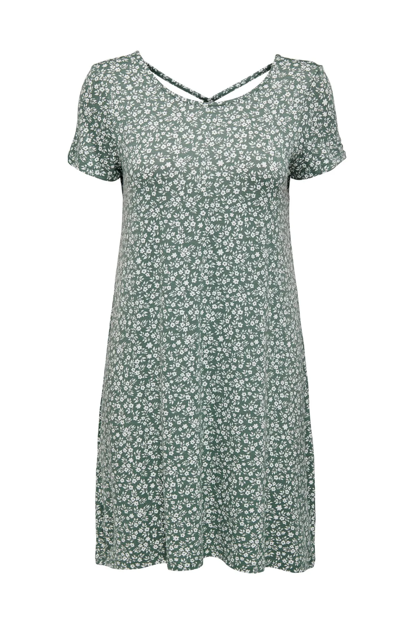 Only Vestido Corto Manga Corta Verde Best
