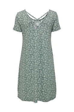 Only Vestido Corto Manga Corta Verde Best