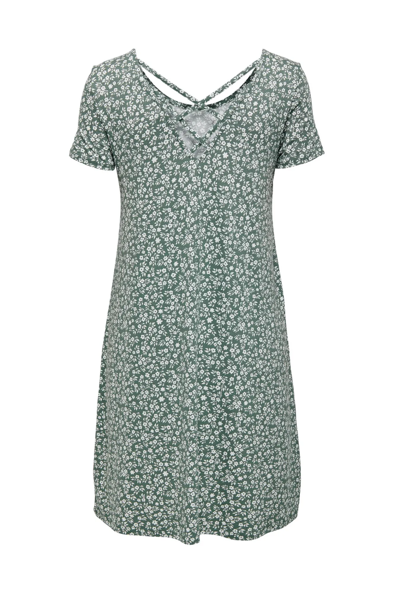 Only Vestido Corto Manga Corta Verde Best