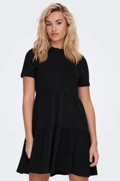 Only Vestido Corto Manga Corta Negro Online