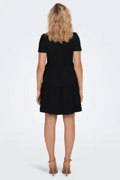 Only Vestido Corto Manga Corta Negro Online