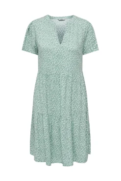 Only Vestido Corto Manga Corta Verde Hot