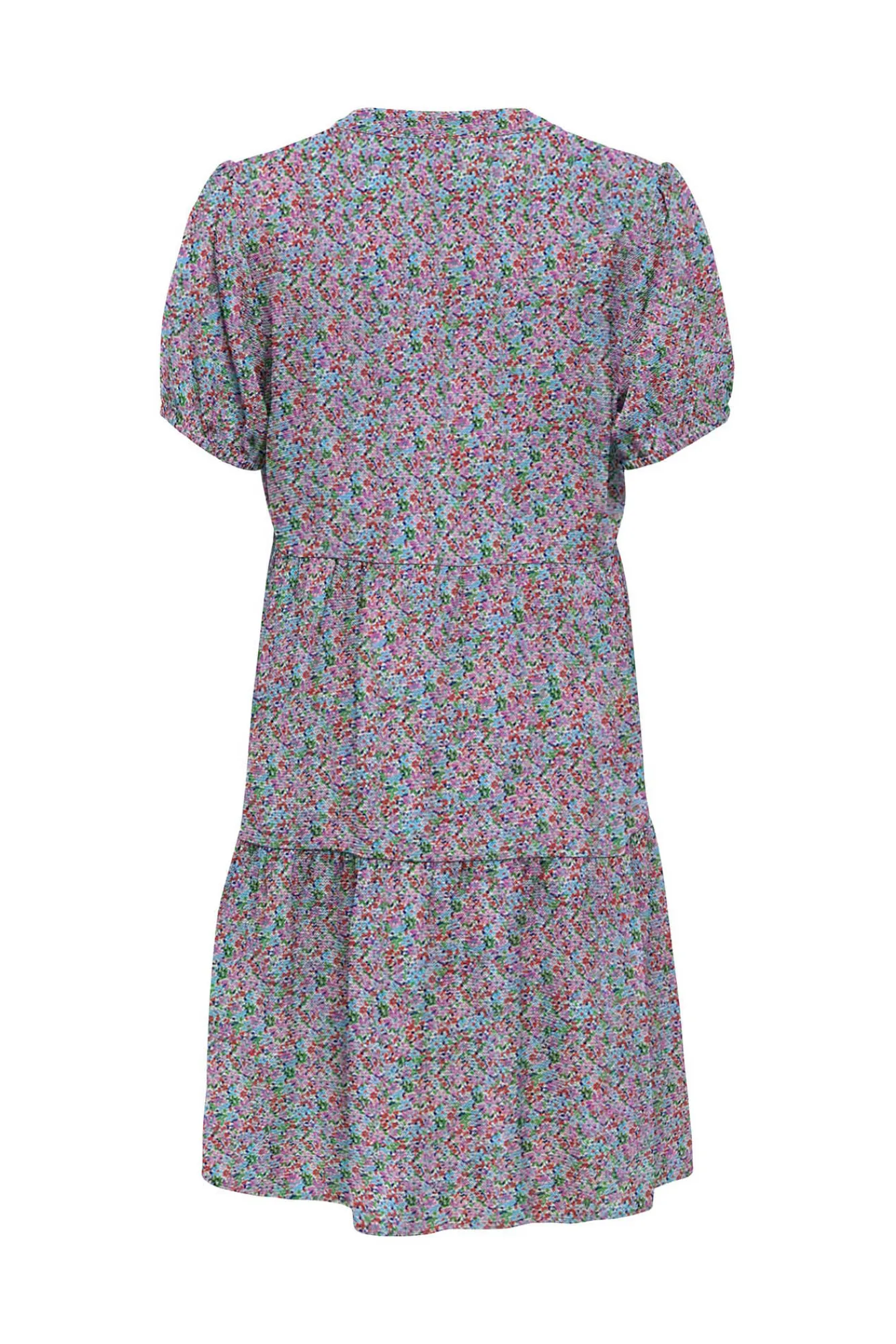 Only Vestido Corto Manga Corta Azul Medio Best