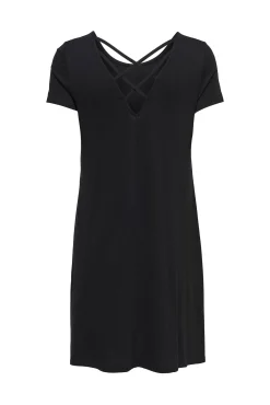 Only Vestido Corto Manga Corta Negro New