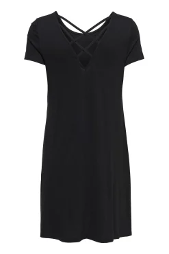 Only Vestido Corto Manga Corta Negro New