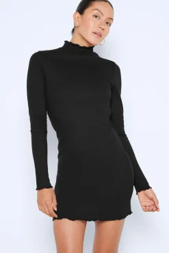 Noisy May Vestido Corto Manga Larga Negro Sale