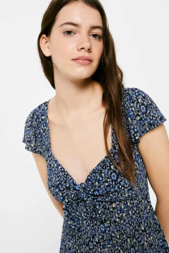 * Vestido Corto Nudo Escote Navy Sale