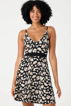 Inside Vestido Corto Print Floral Negro Best