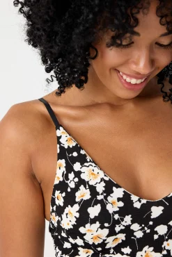 Inside Vestido Corto Print Floral Negro Best