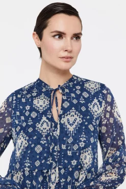 Cortefiel Vestido Corto Reciclado Estampado Azul Hot