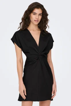 JDY Vestido Corto Satinado Negro Outlet