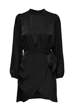 Only Vestido Corto Satinado Negro Hot