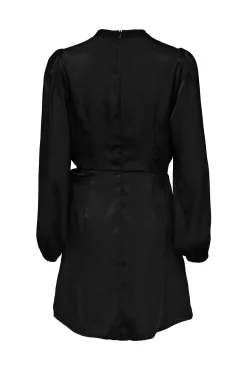 Only Vestido Corto Satinado Negro Hot