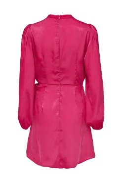 Only Vestido Corto Satinado Rosa Online