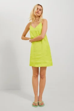 Jack & Jones Vestido Corto Satinado De Tirantes Verde