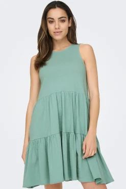Only Vestido Corto Sin Mangas Turquesa Sale