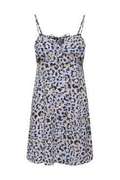 Only Vestido Corto Tirantes Azul Medio Best