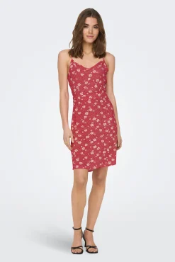 Only Vestido Corto Tirantes Rojo Clearance