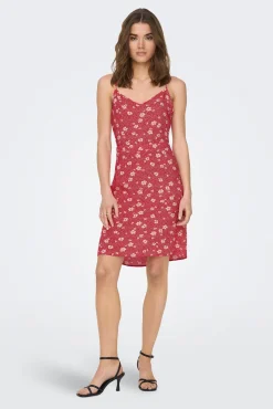 Only Vestido Corto Tirantes Rojo Clearance