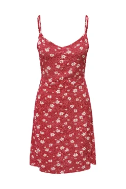 Only Vestido Corto Tirantes Rojo Clearance