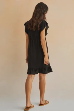 Women'secret Vestido Corto Volantes Negro Outlet
