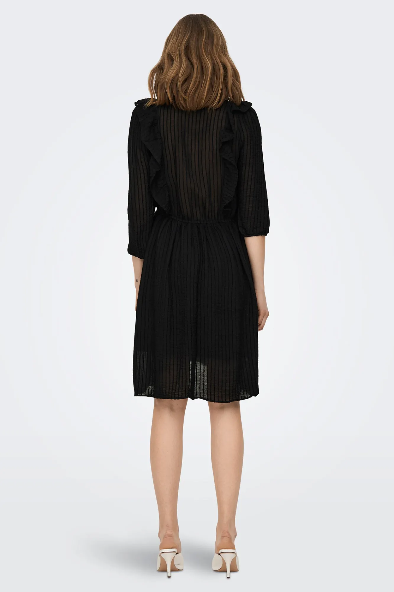 Only Vestido Corto Volantes Negro Sale