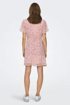 JDY Vestido Corto Volantes Rosa Sale